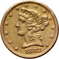 USA, 5 dolarów 1882, Filadelfia, Liberty