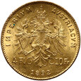 Austria, 4 floreny/10 franków 1892, Nowe bicie