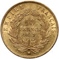 1061. Francja, Napoleon III, 10 franków 1859 BB, Strasburg