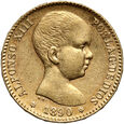 Hiszpania, Alfons XIII Burbon, 20 peset 1890