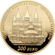 Francja, 200 euro 2010, 1100 lat opactwa w Cluny - uncja złota