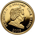 Wyspy Cooka, 10 dolarów 2005, Jan Paweł II 