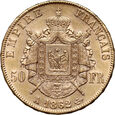 Francja, Napoleon III, 50 franków 1862 A, Paryż