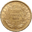 Francja, Napoleon III, 20 franków 1857 A