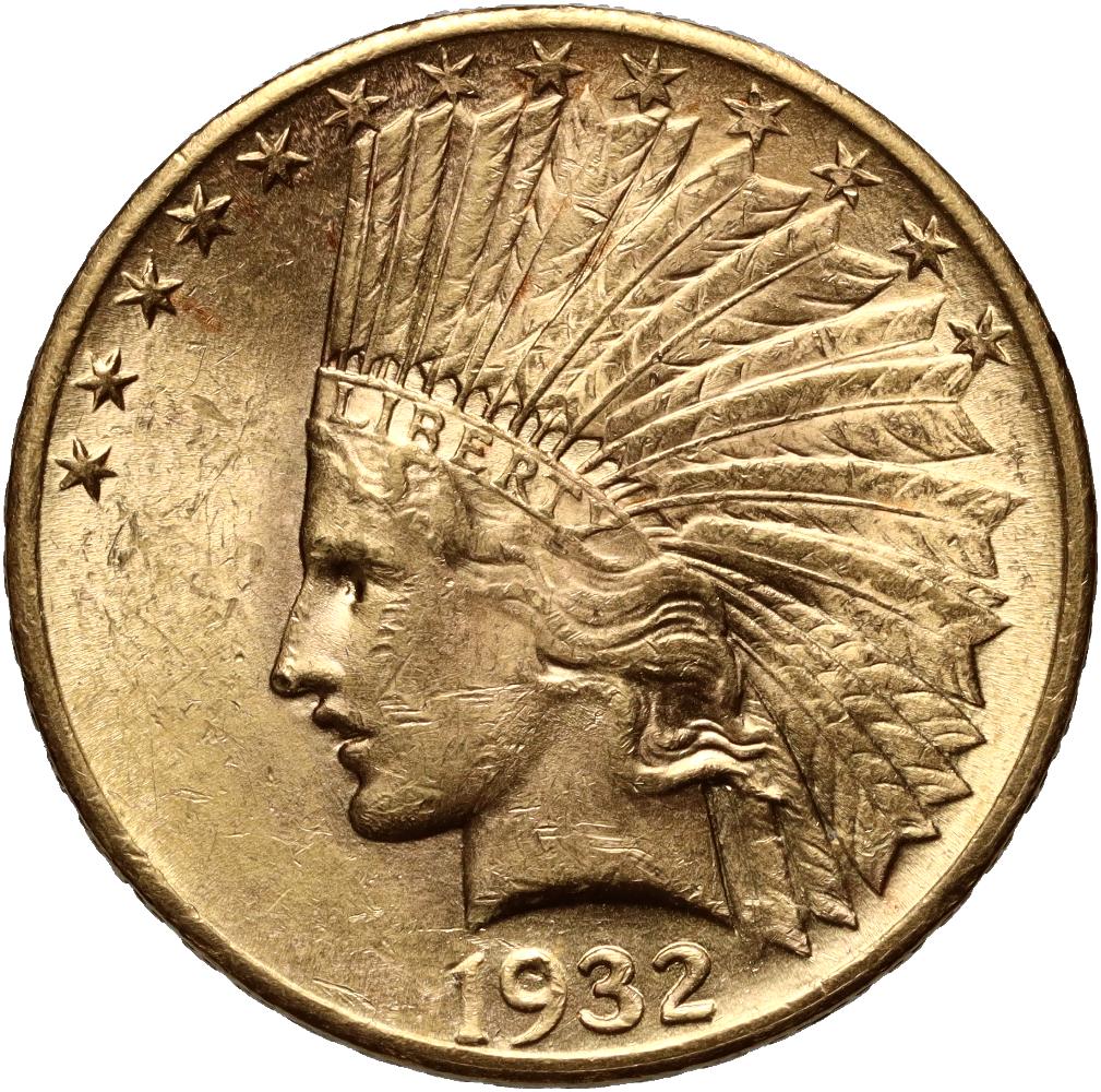 USA, 10 dolarów 1932, Filadelfia, Indianin