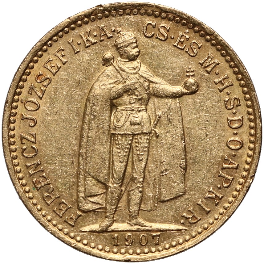Węgry, Franciszek Józef I, 10 koron 1907 KB