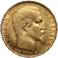 Francja, Napoleon III, 20 franków 1854 A