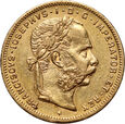 Austria, Franciszek Józef I, 8 florenów / 20 franków 1884