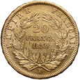 Francja, Napoleon III, 20 franków 1859 A