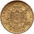 Francja, Napoleon III, 50 franków 1868 A