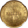 Finlandia, 10 marek 1879 S, Helsinki, NGC MS63