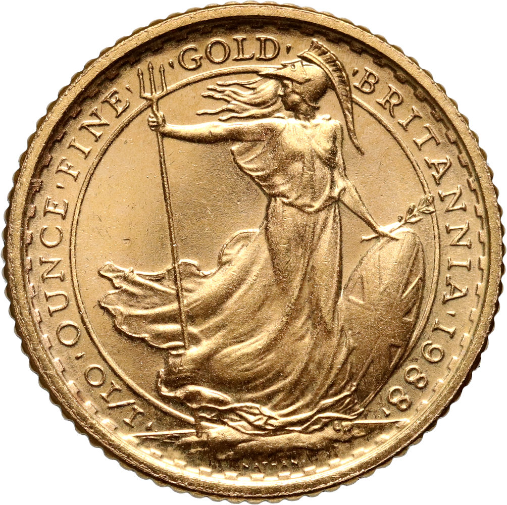 Wielka Brytania, 10 funtów 1988, Britannia, 1/10 uncji złota