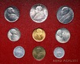 Watykan, zestaw 9 monet, od 1 do 500 lirów 1958 