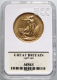Wielka Brytania 100 funtów 1987 Britannia 1 uncja złota GCN MS65 #R