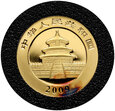 Chiny, 100 yuan 2009, Panda, 1/4 uncji złota [M]