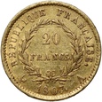 Francja, Napoleon I, 20 franków 1807 A, Wieniec, Paryż