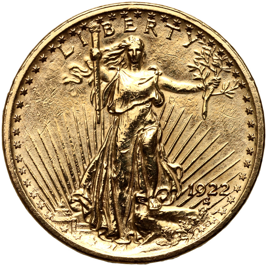 USA, 20 dolarów 1922, Filadelfia, St. Gaudens