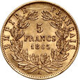 Francja, Napoleon III, 5 franków 1865 A