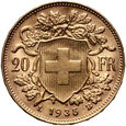 760. Szwajcaria, 20 franków 1935 LB