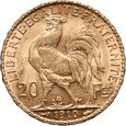 6. Francja, 20 franków 1910, Kogut