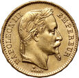 Francja, Napoleon III, 20 franków 1867 BB, Strasburg