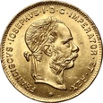 Austria, Franciszek Józef I, 4 floreny/10 franków 1892, Nowe bicie