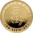 Litwa, 100 litu 2009, tysiąc lat nazwy Litwa, 1/4 Oz Au999