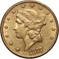 USA, 20 dolarów 1877, Filadelfia, Liberty