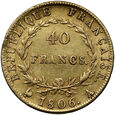 Francja, Napoleon I, 40 franków 1806 A