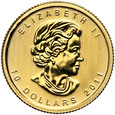 Kanada, 10 dolarów 2011, Liść klonu, 1/4 uncji złota