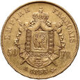 109. Francja, Napoleon III, 50 franków 1855 A, Paryż