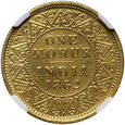 Indie Brytyjskie, Wiktoria, mohur 1862 (C), Kalkuta, NGC AU Details[m]