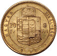 Węgry, Franciszek Józef I, 20 franków/8 forintów 1881