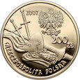 Polska, III RP, 200 złotych 2007, Rycerz ciężkozbrojny - XV w.