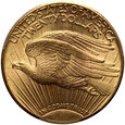 USA, 20 dolarów 1927, Filadelfia, St. Gaudens, PCGS MS63