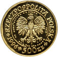 Polska, III RP, 500 złotych 1996, Bielik, 1 uncja Au999, GCN MS70 #R