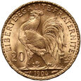 735. Francja, 20 franków 1906, Kogut