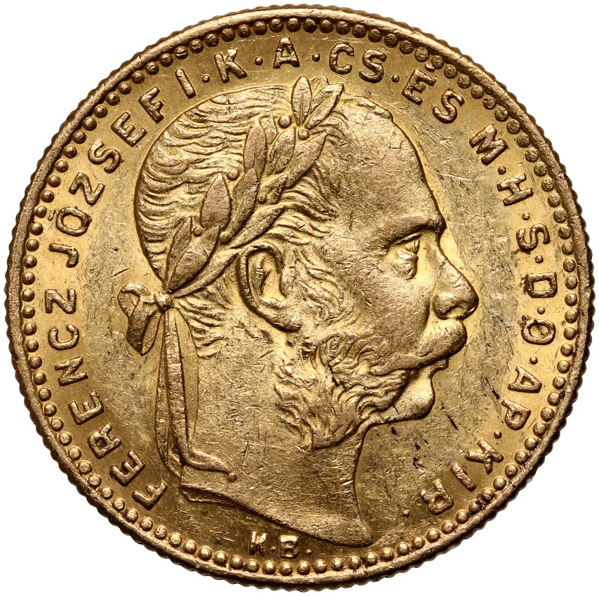 Węgry, Franciszek Józef I, 20 franków / 8 forintów 1890