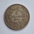 Francja 5 Franków 1874 r Paryż (1481)