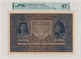 5.000 mkp 1920 - III Serja A 853585 - PMG 67 EPQ MAX NOTA RZADKOŚĆ