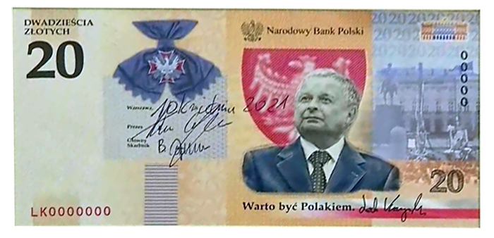 20 złotych 2021 - Lech Kaczyński - Warto być Polakiem