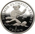 GIBRALTAR: 1 crown 1999 - Sydney 2000 - Pływanie