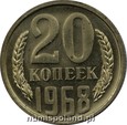 ROSJA / ZSSR: 20 kopiejek 1968 rok. UNC