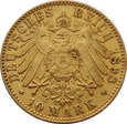 NIEMCY, Hamburg (J), 10 marek 1898 r. Au 900. 3,97 g.