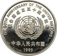 CHINY: 10 yuan 1995 - 50 rocznica ONZ
