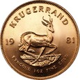 Krugerrand 1981 -  Au 917 - 33,93 g. - Uncja czystego złota
