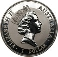 AUSTRALIA: 1 dolar 1992 - Kookaburra - Ag 999, 31,1 g.