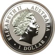 AUSTRALIA: 1 dolar 2007 - Kookaburra - Uncja czystego srebra