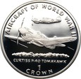 ISLE OF MAN: 1 crown 1995 - Curtiss P-40 Tomahawk