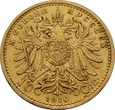 AUSTRIA, 10 koron 1910 r. Au 900. 3,39 g. Franciszek Józef